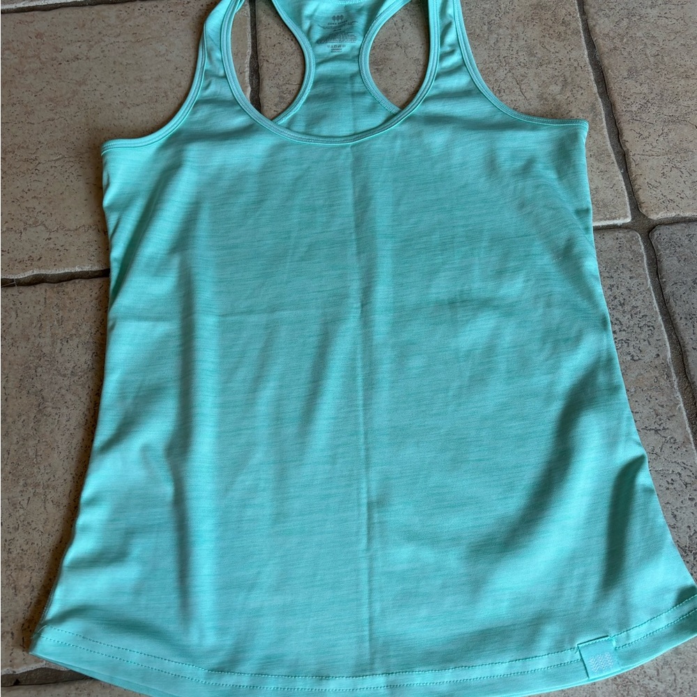 Corey Vines Women’s Medium Athletic Running Aqua Blue Racerback Tank Top